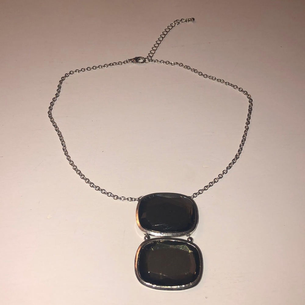 gem 💎 silver necklace